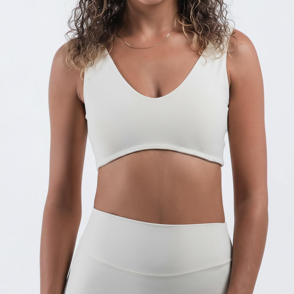 YR Plunge Bra Ivory by Yoga Republik