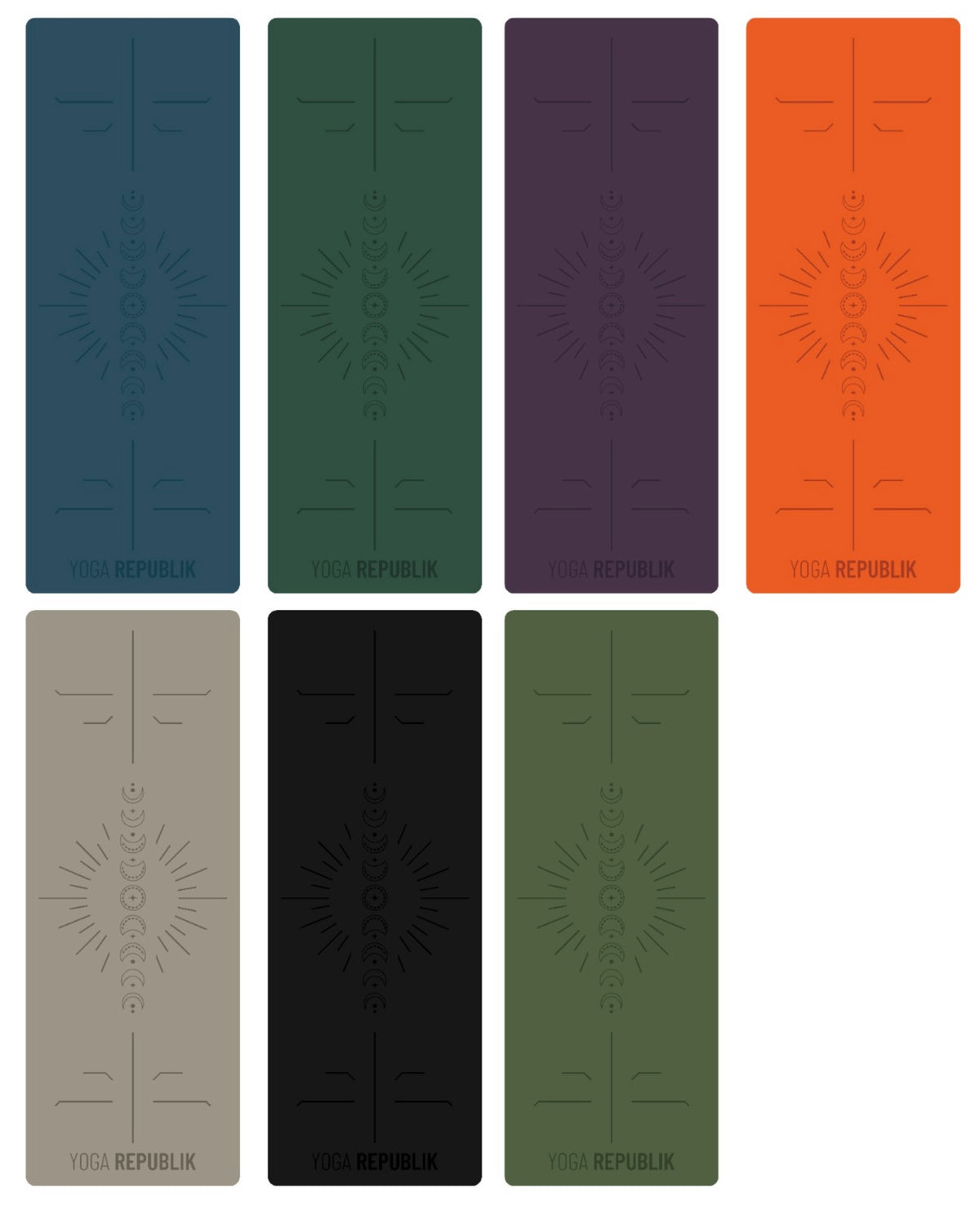 YR Travel Mat 1.5mm PU Rubber - Moon Cycle