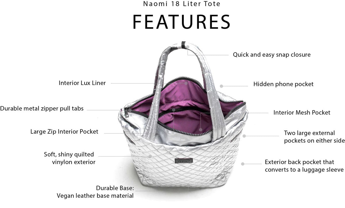 Vooray Naomi Tote silver Multi-Compartment Sports Gym & Studio Tote/Shoulder Bag at Yoga Republik authorized reseller Bali