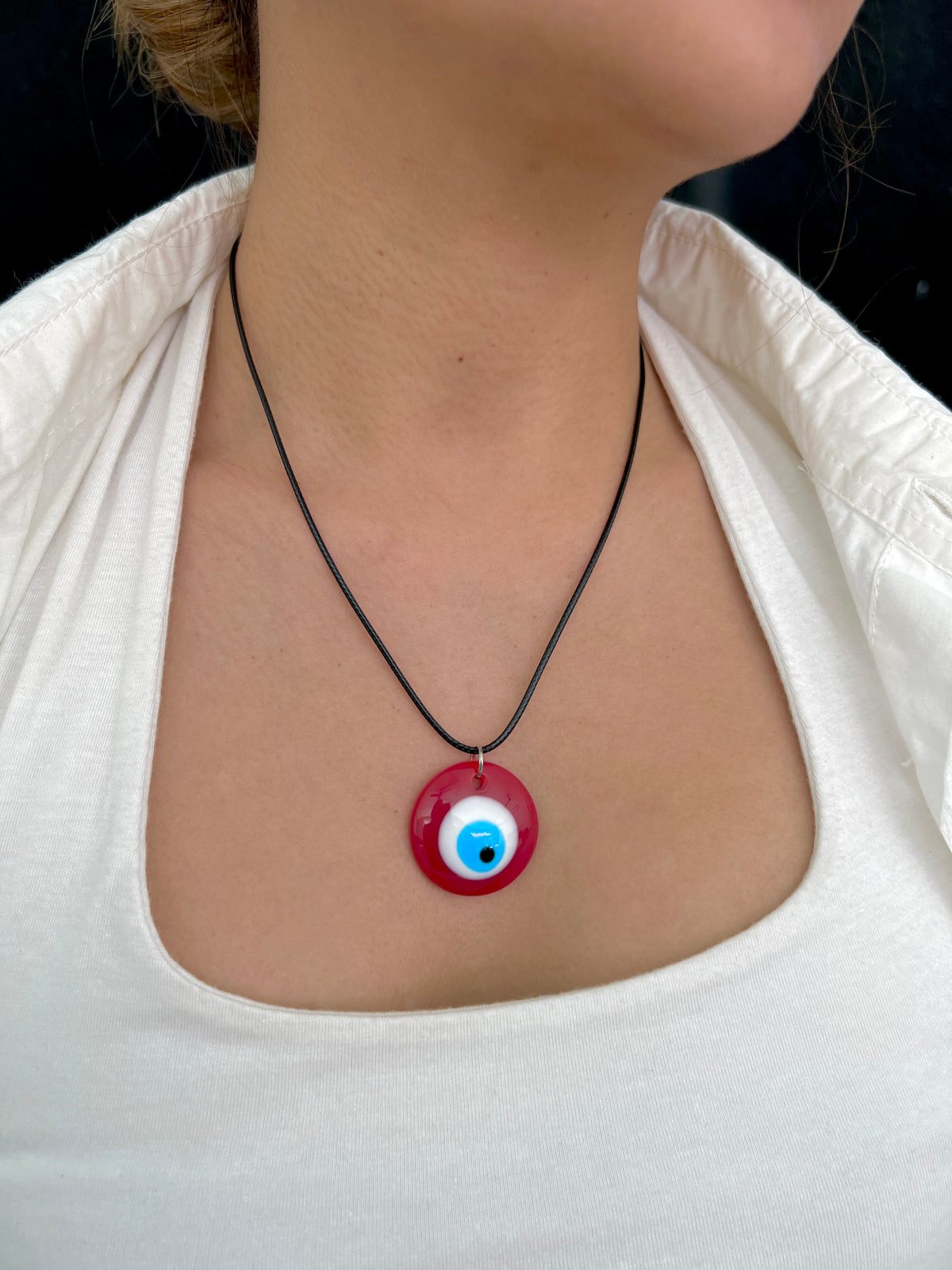 See No Evil Eye Round Pendant Necklace by Yoga Republik