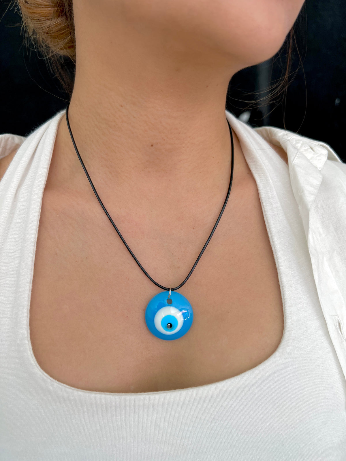 See No Evil Eye Round Pendant Necklace by Yoga Republik
