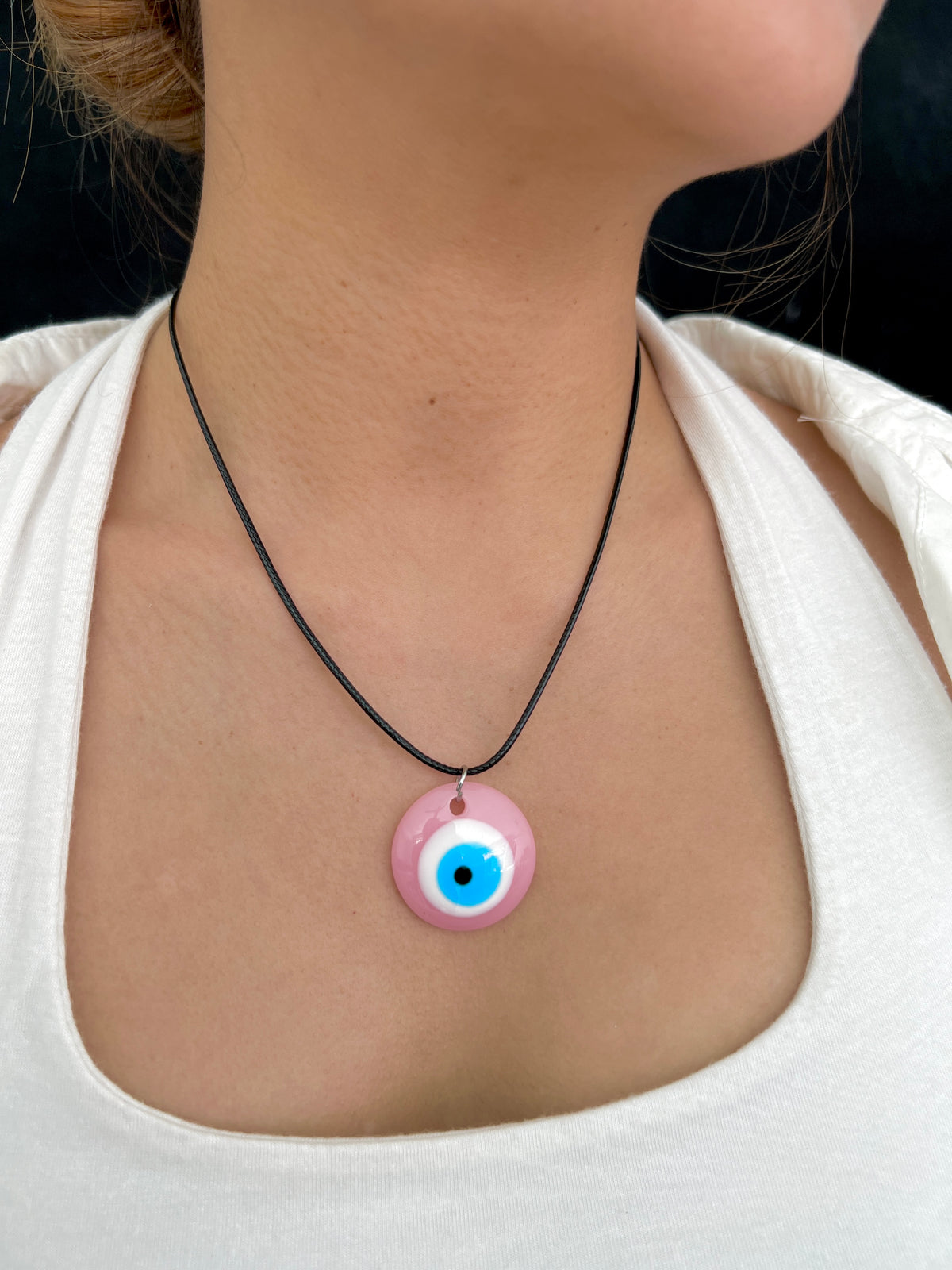 See No Evil Eye Round Pendant Necklace by Yoga Republik