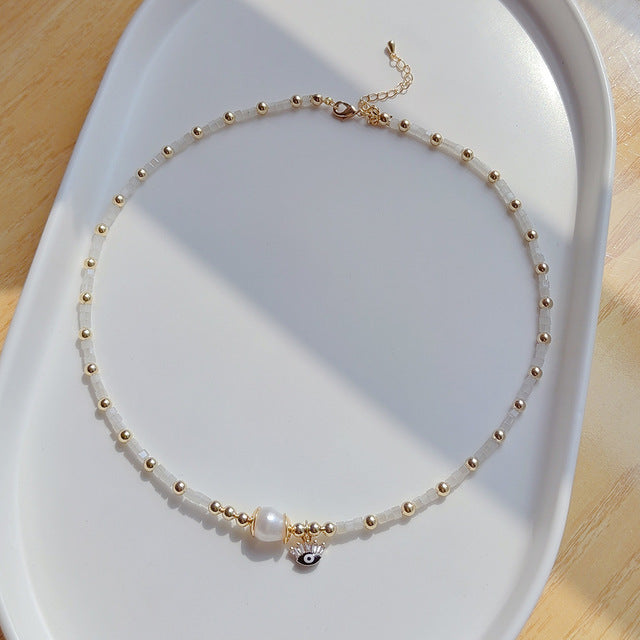 See No Evil Cube Crystal Choker spiritual necklace at Yoga Republik Canggu Bali
