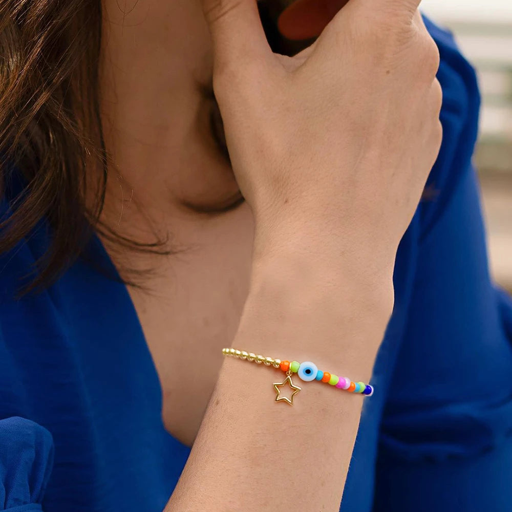 See No Evil star charm bohemian style bracelets at Yoga Republik Canggu Bali