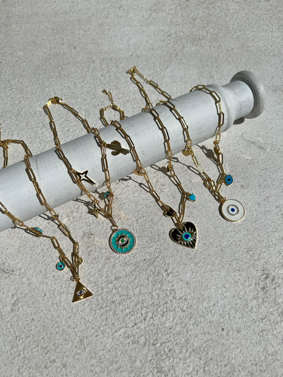 See No Evil Turkish evil eye link chain necklaces at Yoga Republik Canggu Bali