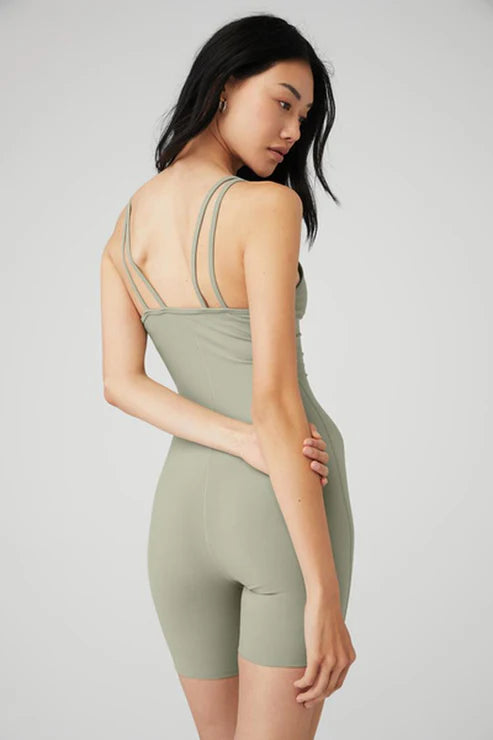 Alo Yoga SMALL Alosoft Suns Out Onesie - Limestone
