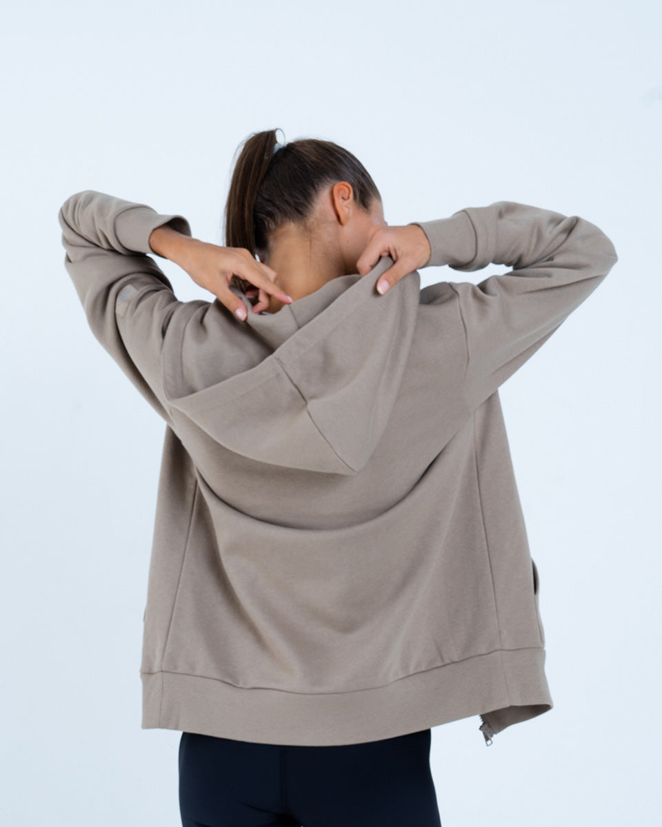 Alo Yoga XS Everyday Full Zip Hoodie - Gravel