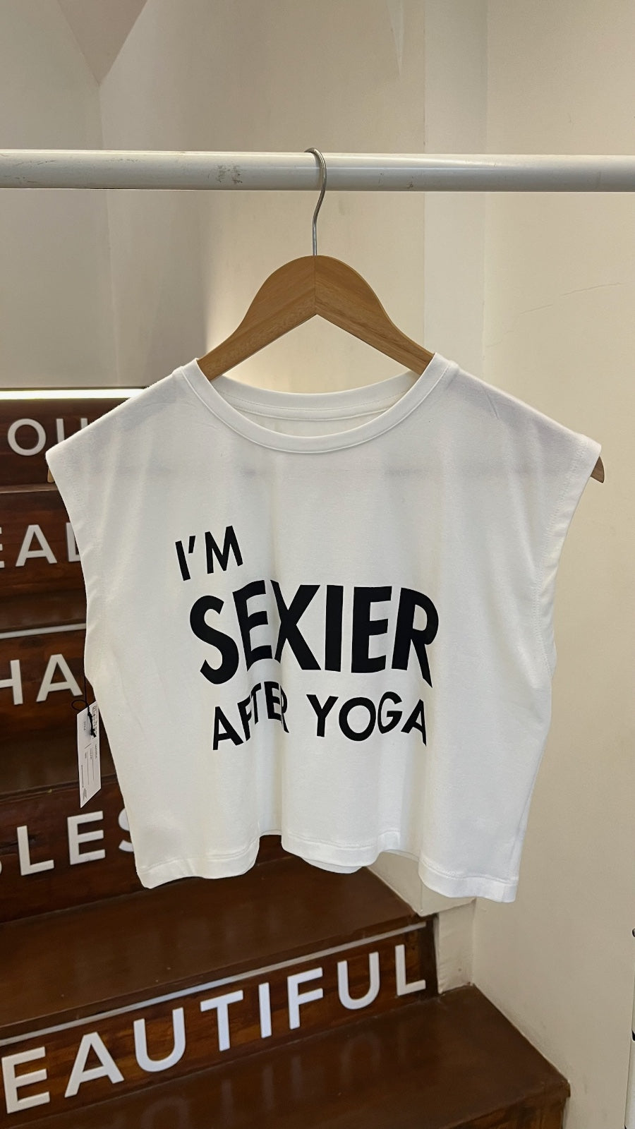 Dancing Warrior I'm Sexier Crop Top bamboo at Yoga Republik Canggu Bali