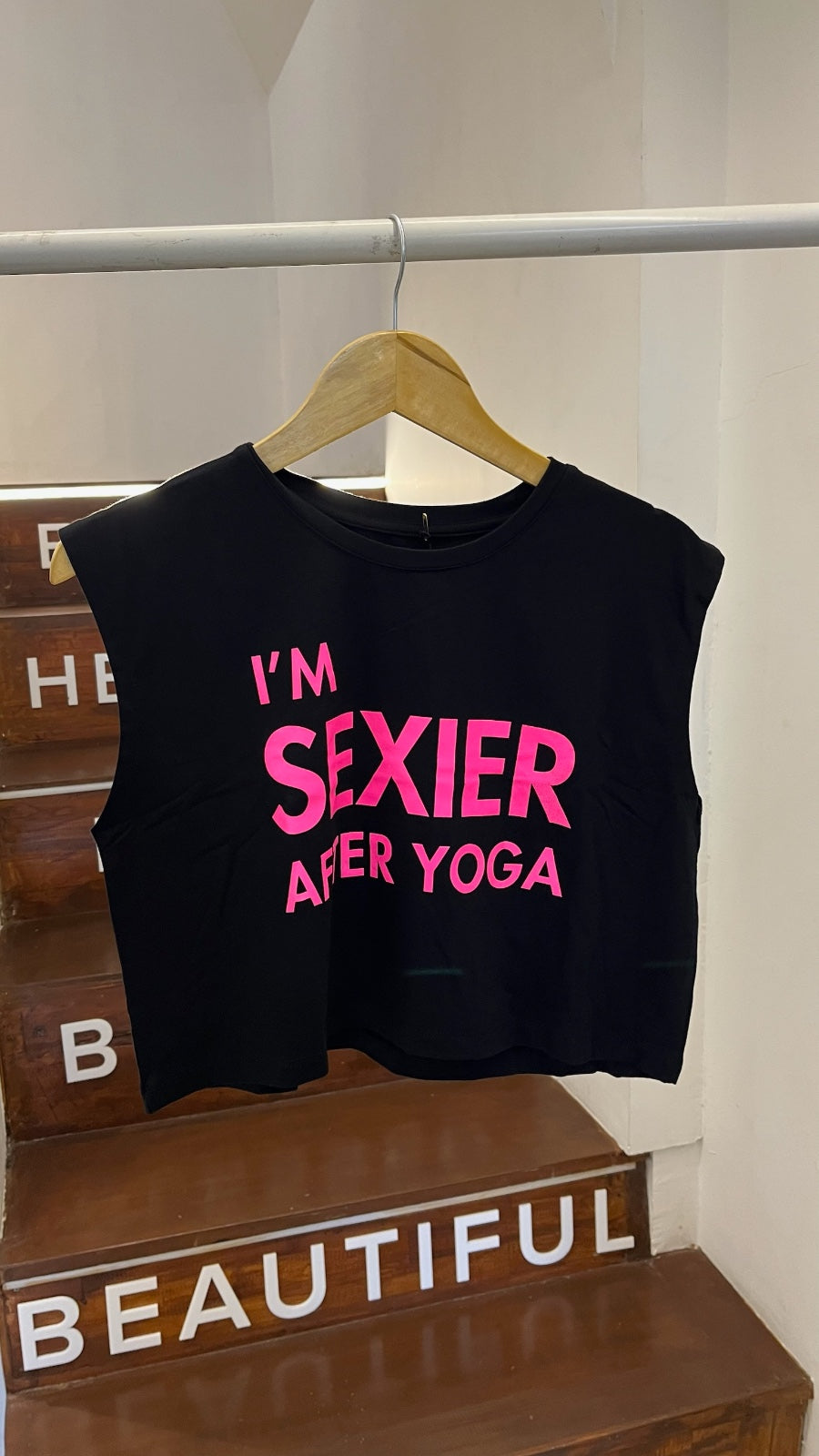 Dancing Warrior I'm Sexier Crop Top bamboo at Yoga Republik Canggu Bali