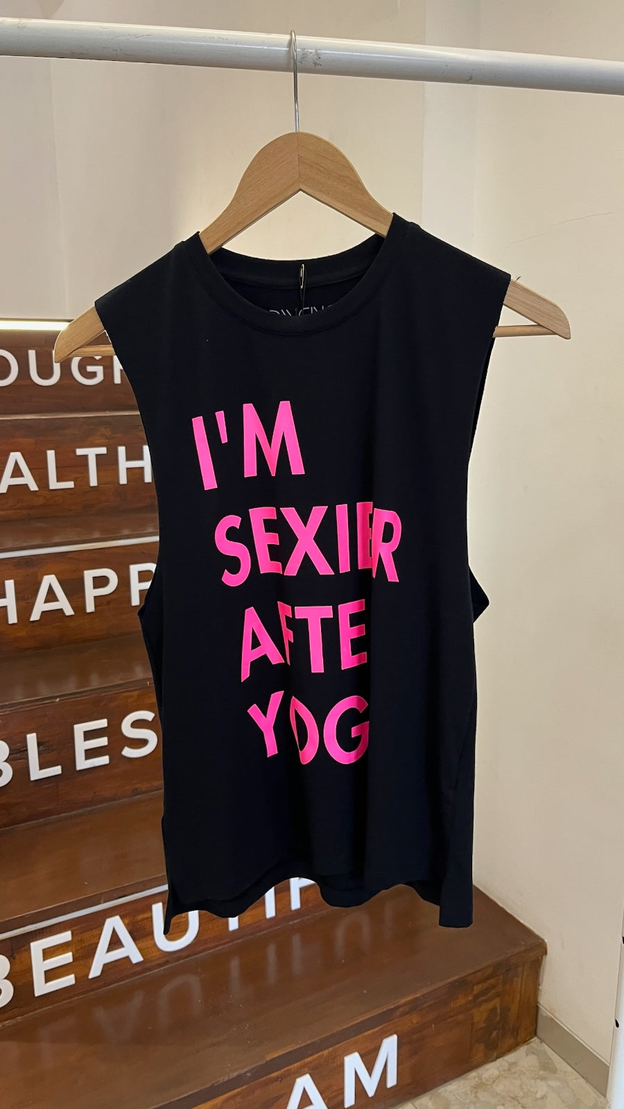 Dancing Warrior I'm Sexier Muscle Tank bamboo at Yoga Republik Canggu Bali