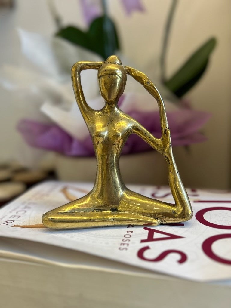 YR Yoga Pose Handmade gold brass Side Band Yoga pose statues and figurines at Yoga Republik Bali Indonesia