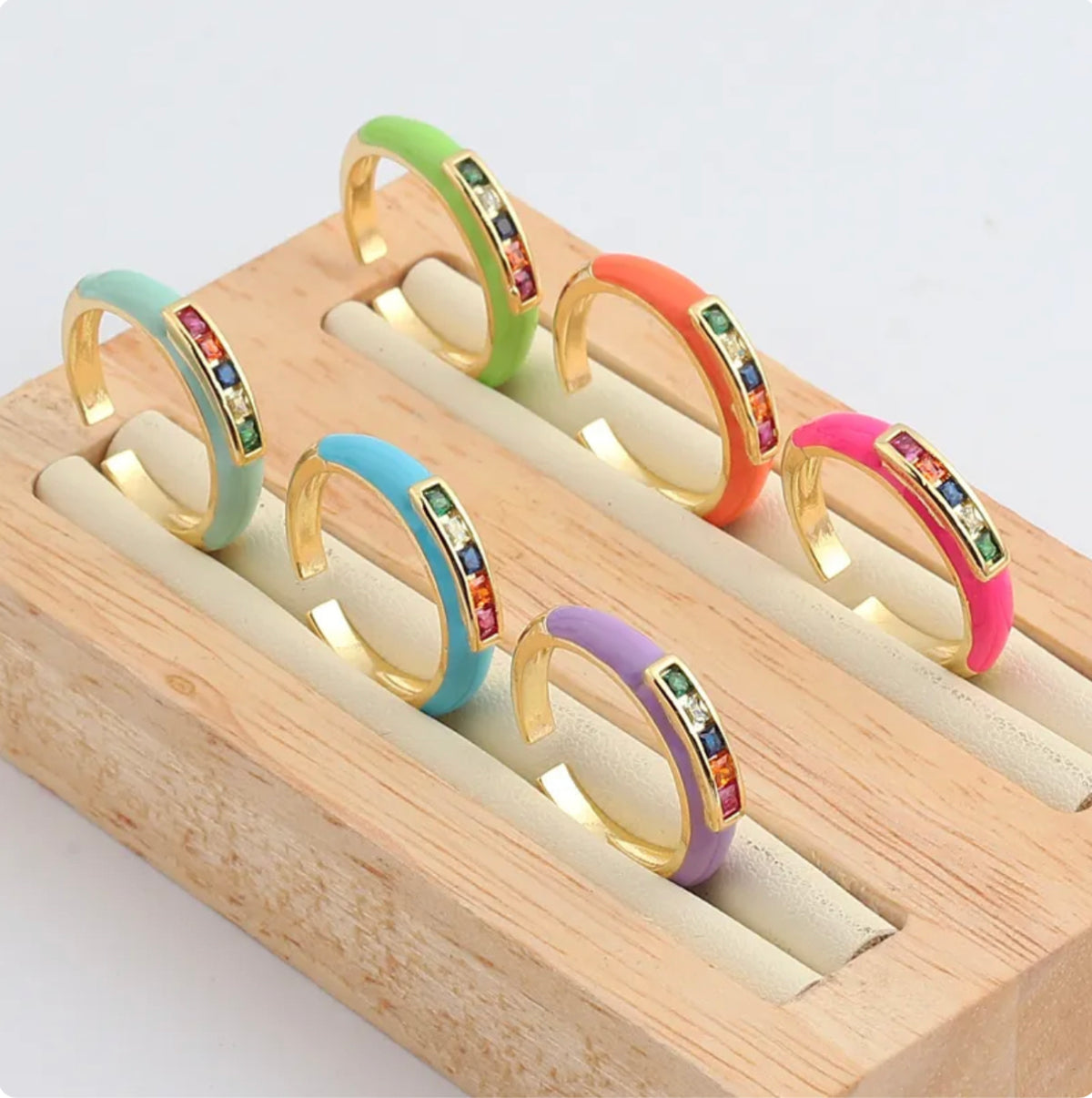 See No Evil rainbow cubic zirconia enamel ring at Yoga Republik Canggu Bali