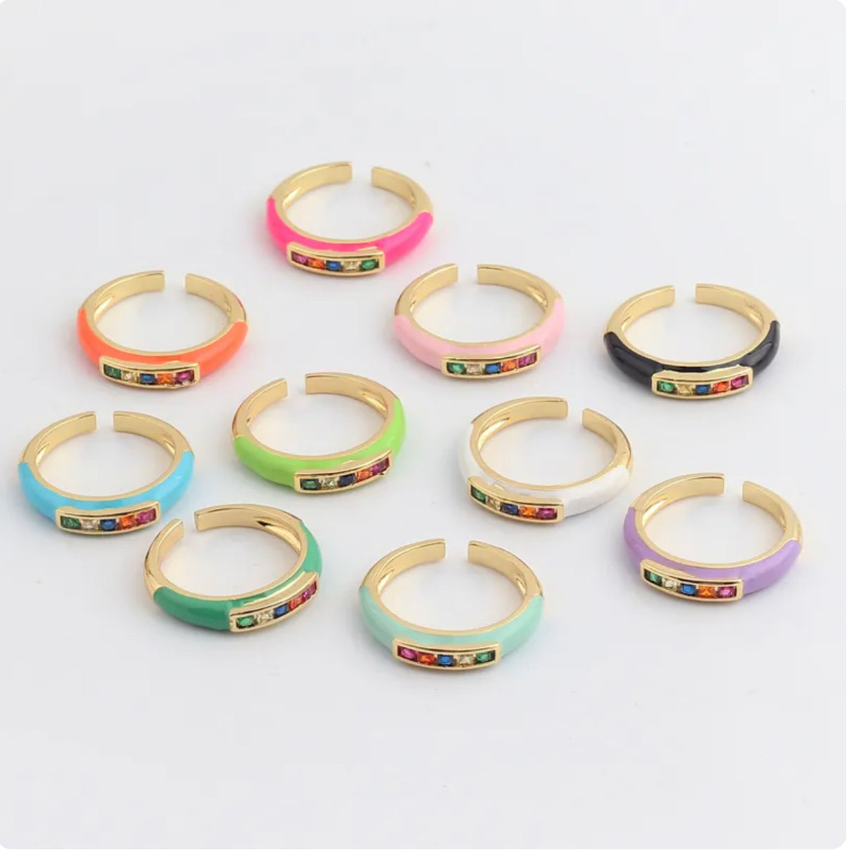 See No Evil rainbow cubic zirconia enamel ring at Yoga Republik Canggu Bali