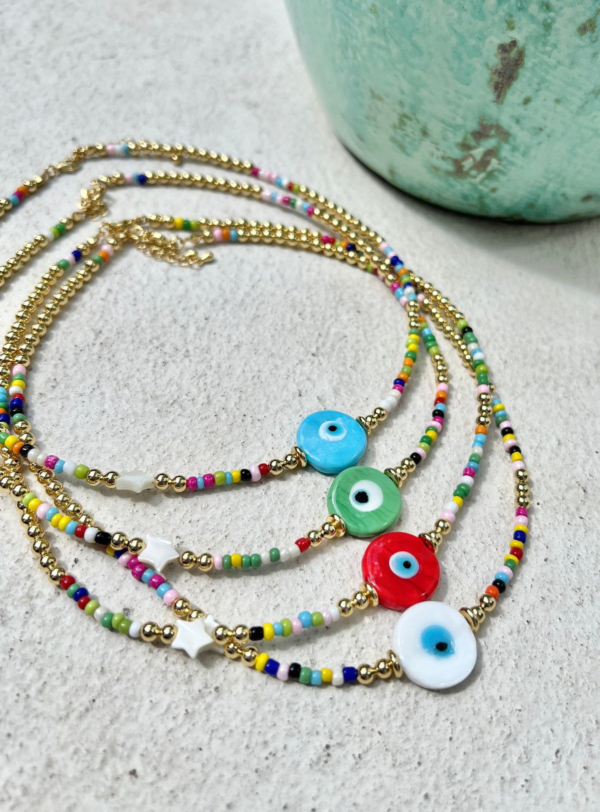 See No Evil Turkish evil eye necklaces choker almost perfect at Yoga Republik Bali