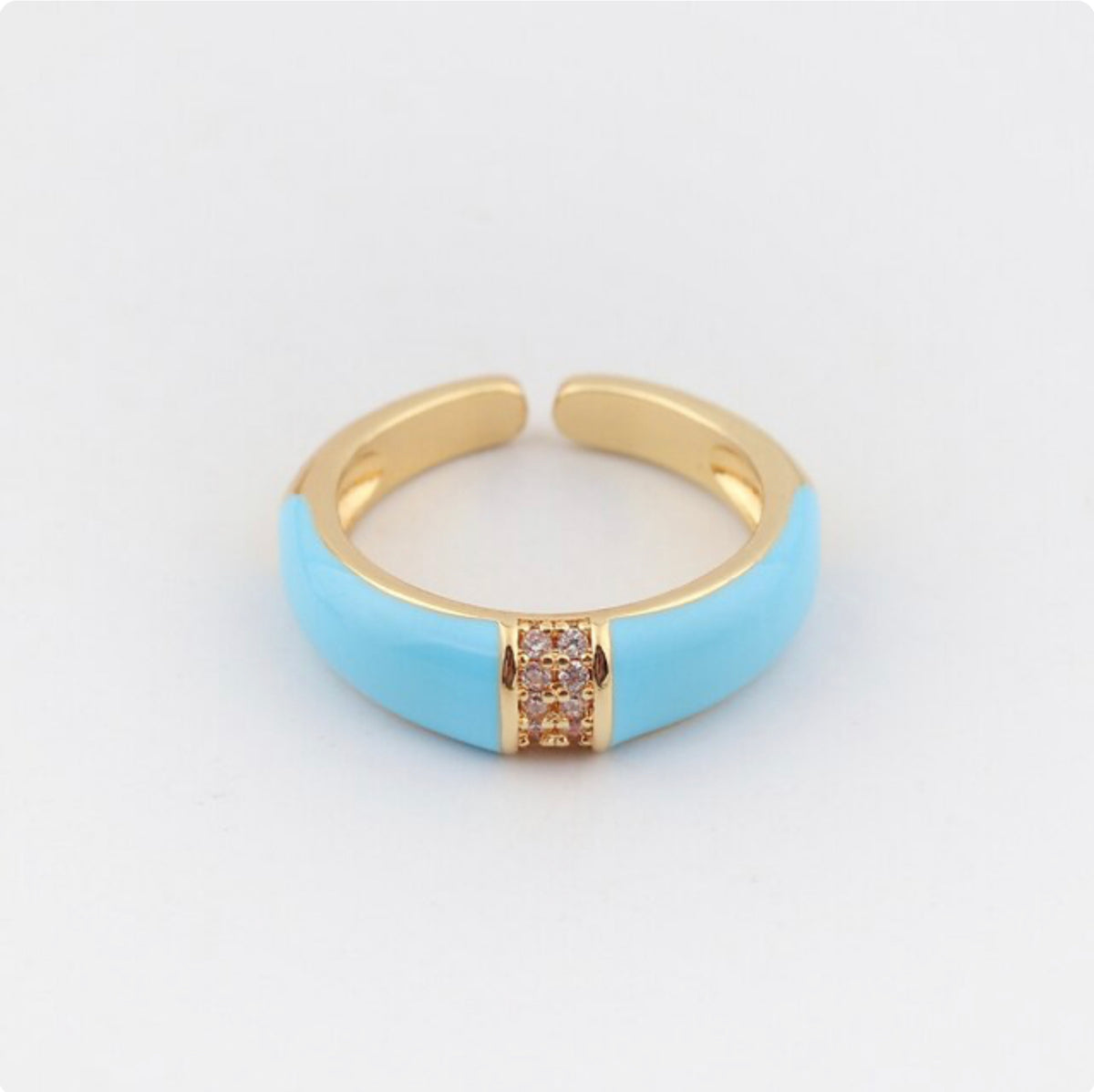 See No Evil enamel ring cubic zirconia center at Yoga Republik Canggu Bali
