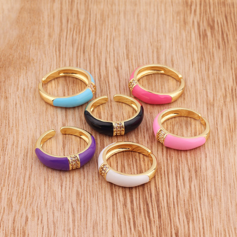 See No Evil enamel ring cubic zirconia center at Yoga Republik Canggu Bali