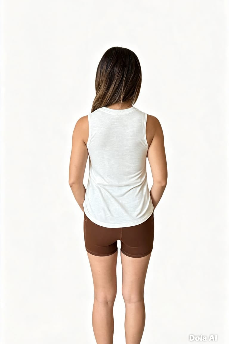 YR Bamboo IBSIDB Muscle Tank Ivory Women's Sport Tank Top Summer at Yoga Republik Bali Indonesia