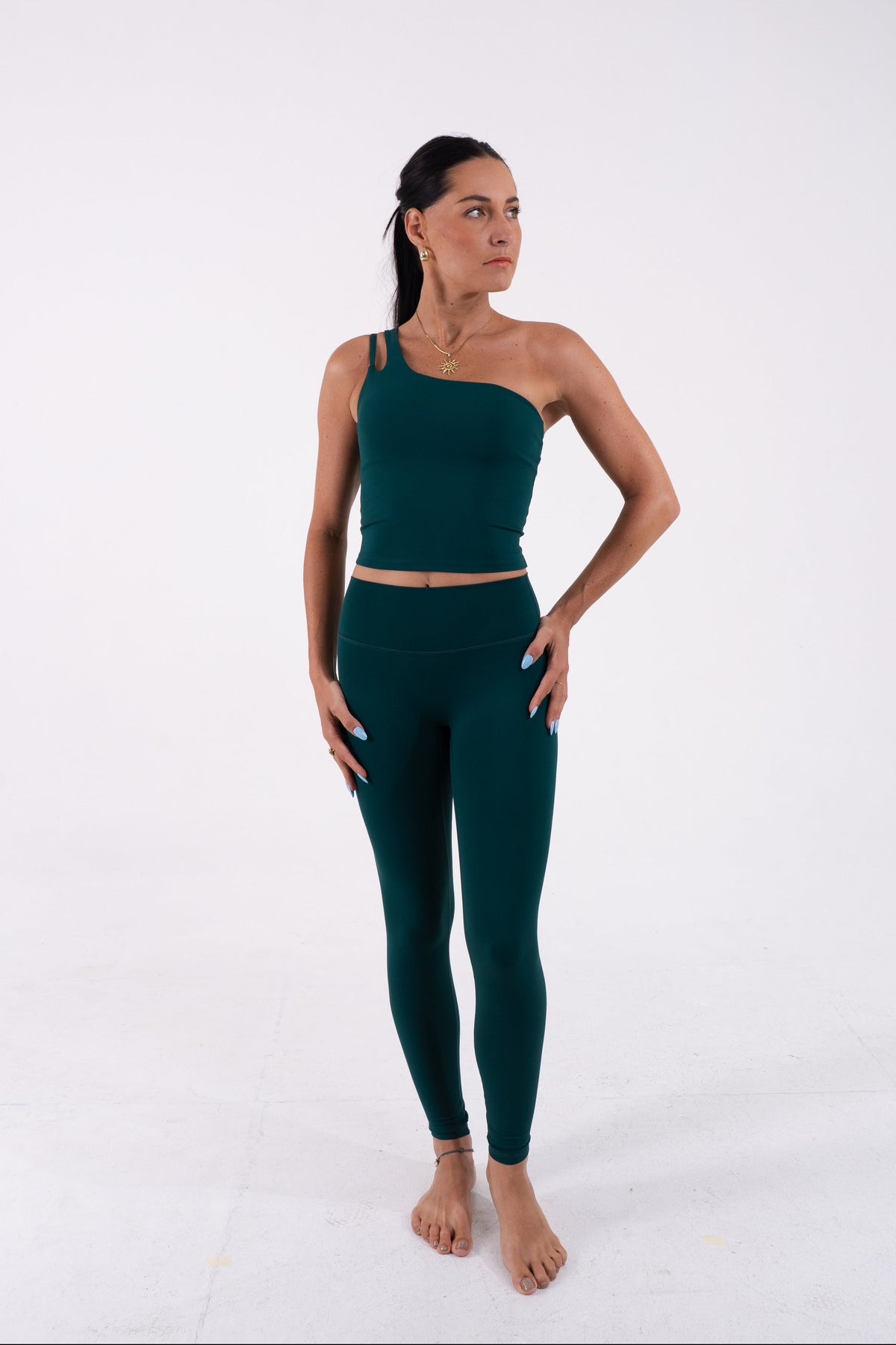 YR Emily BL Set green matching activewear at Yoga Republik Bali