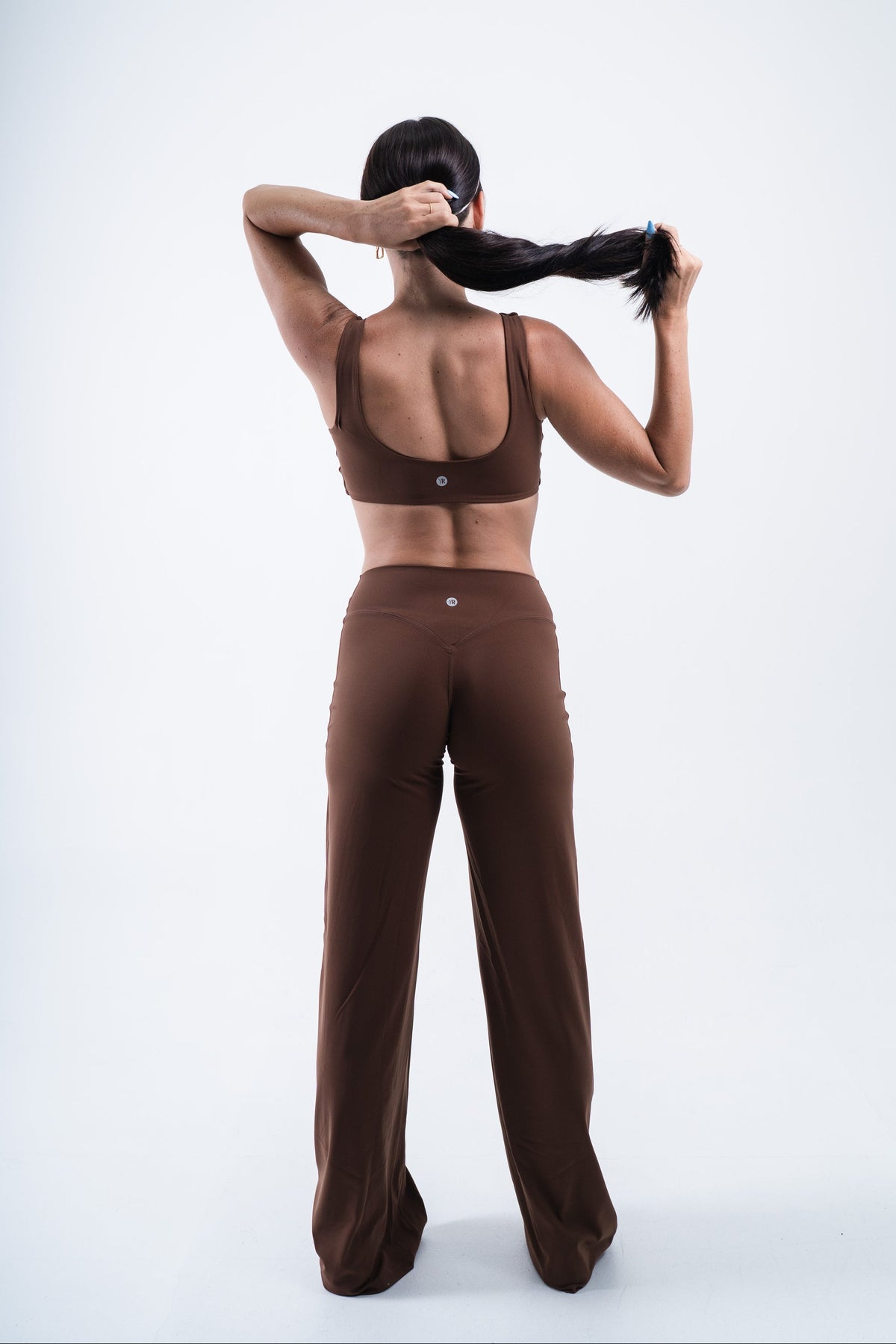 YR Aura Flare Pants Brown women's legging at Yoga Republik Bali