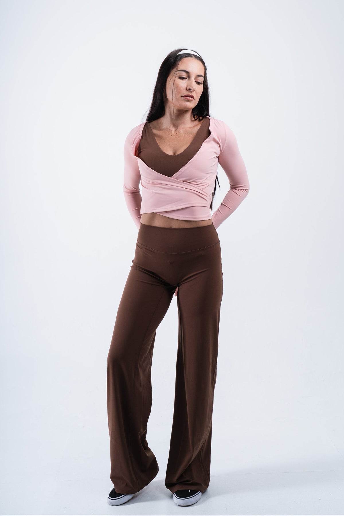 YR Aura Flare Pants Brown women's legging at Yoga Republik Bali