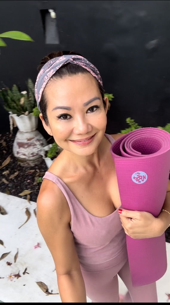 Flowers Print non-slip sports headbands yoga & pilates at Yoga Republik Bali Indonesia