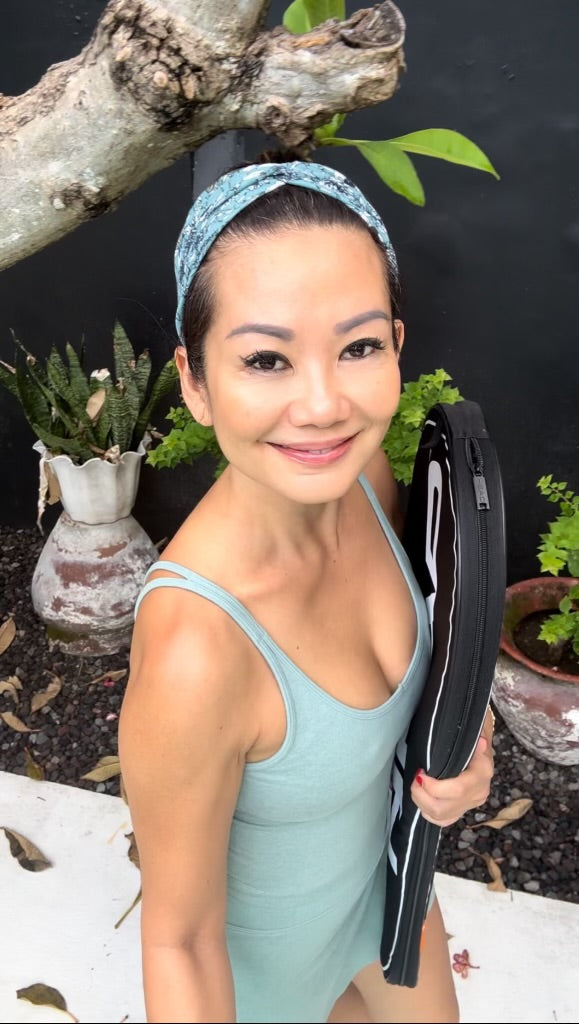 Flowers Print non-slip sports headbands yoga & pilates at Yoga Republik Bali Indonesia