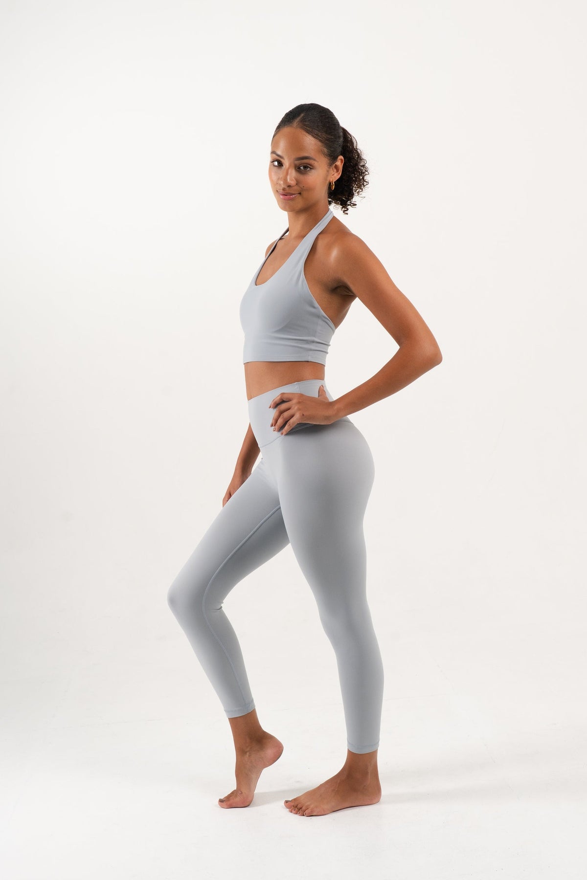 YR Sia 3/4 Legging denim blue cropped yoga legging women's at Yoga Republik Bali Indonesia