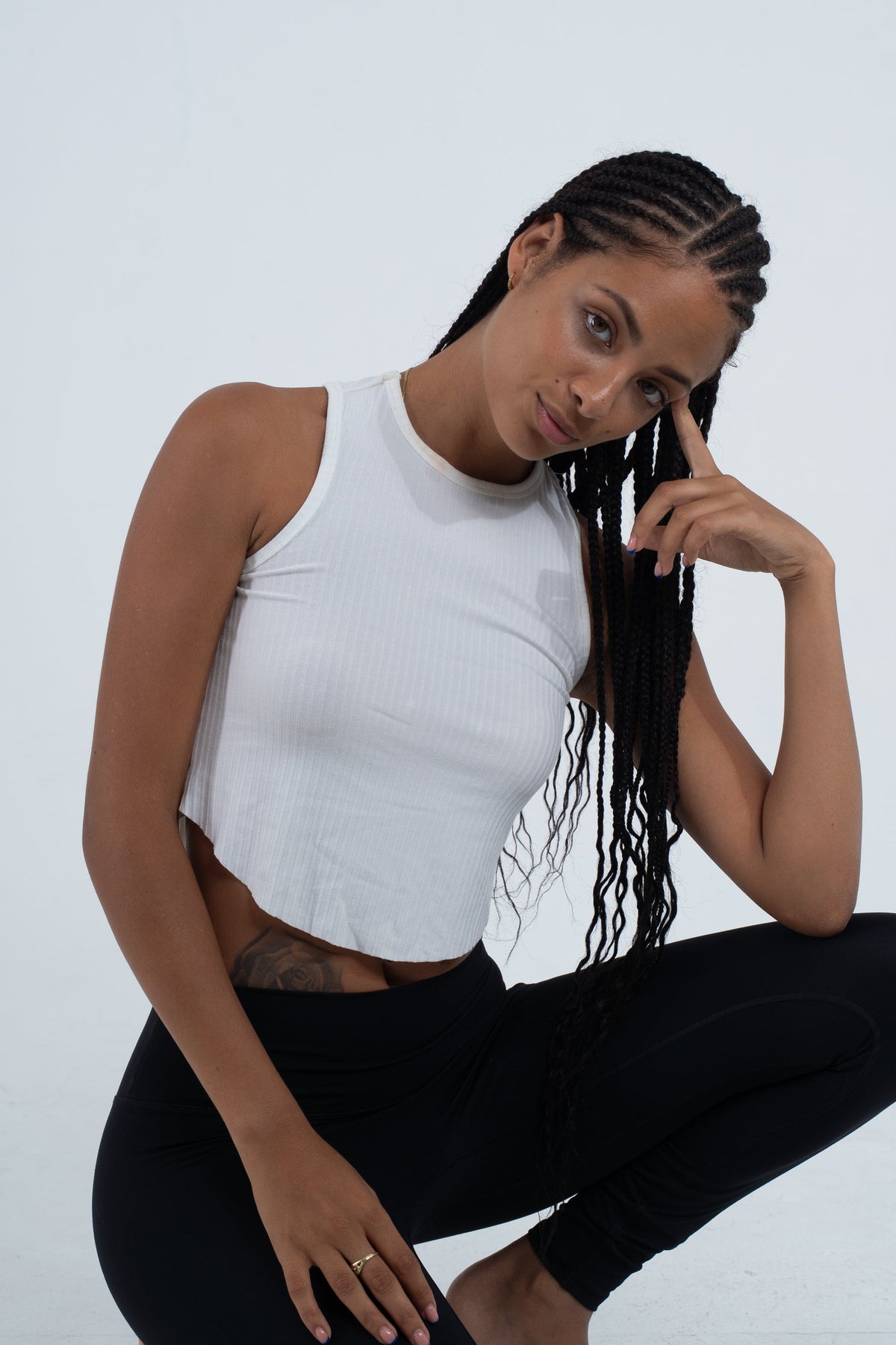 YR Kiki EcoVero Tank Top white sustainable at Yoga Republik Bali