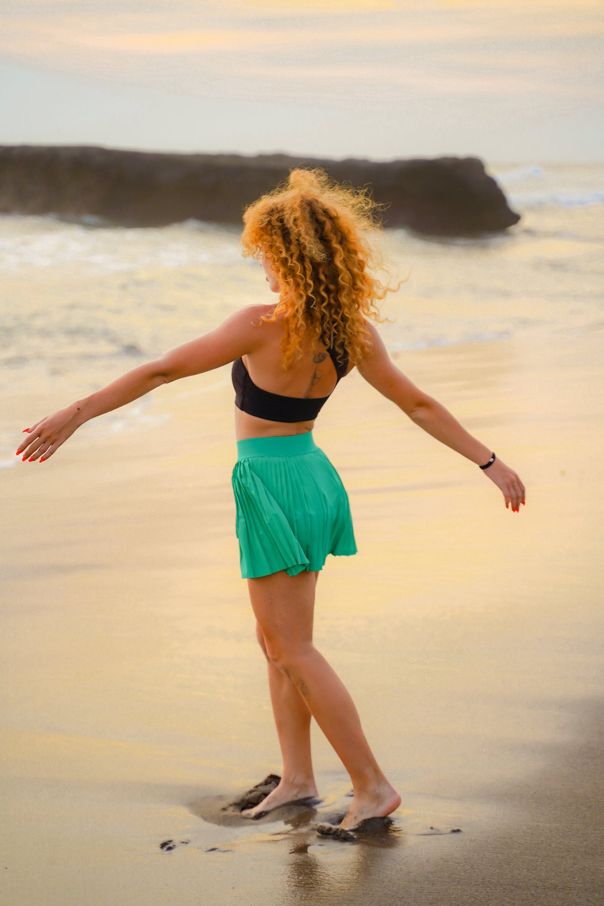 YR Lucy Tennis Skirt Mint Green Women's Padel and Gym Skirt at Yoga Republik Bali Indonesia