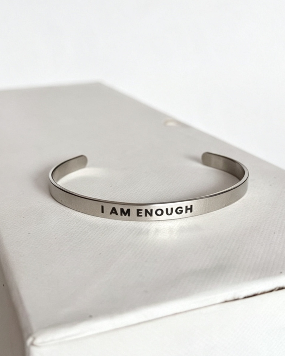 YR Mantra Bracelet "I Am Enough" Silver Self-love & self-care bracelet from Yoga Republik Bali Indonesia