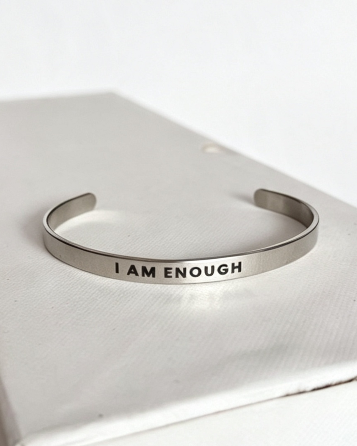 YR Mantra Bracelet "I Am Enough" Silver Self-love & self-care bracelet from Yoga Republik Bali Indonesia