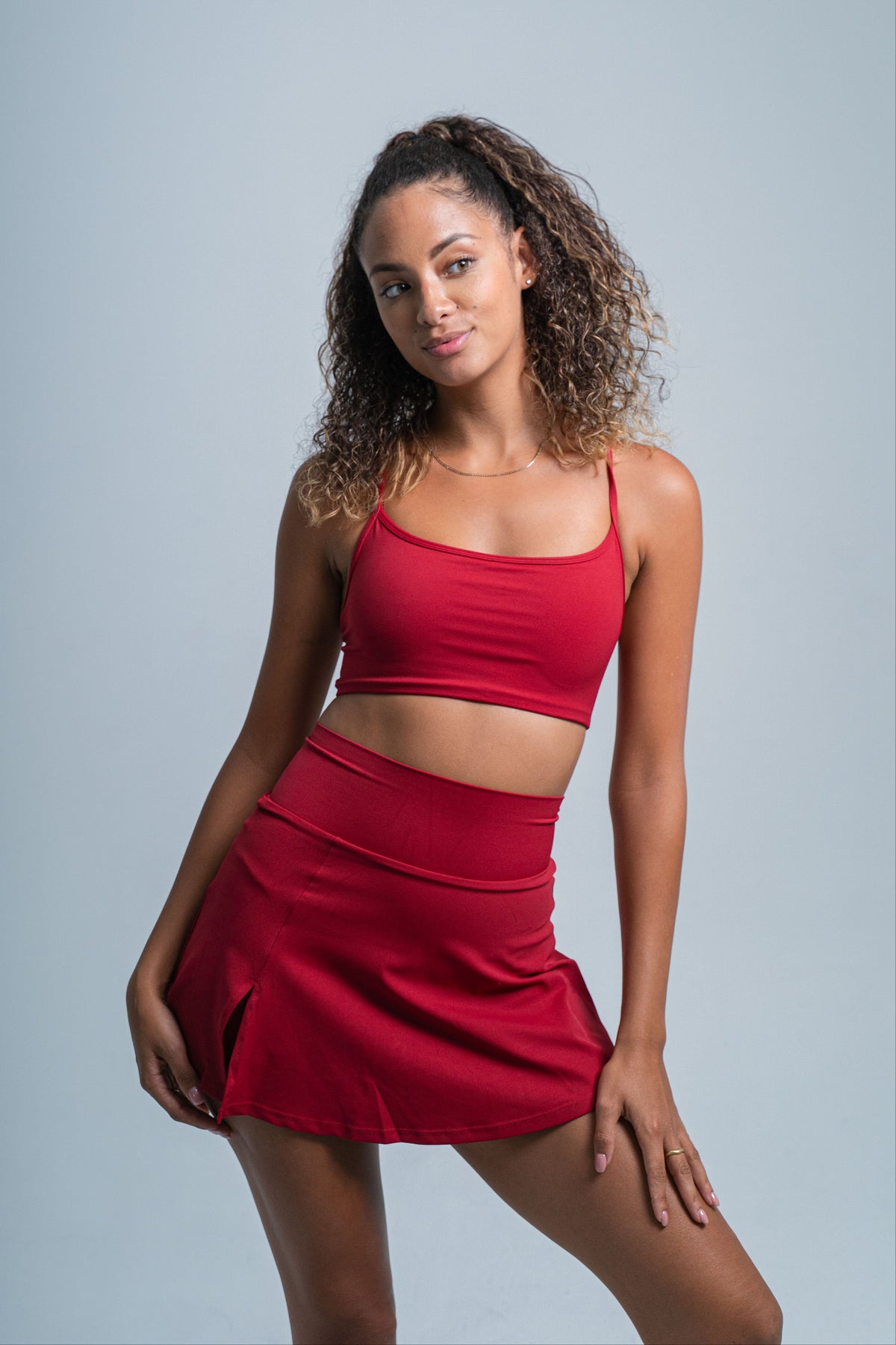 YR Sia Silvia Tennis Set red at Yoga Republik Canggu Bali