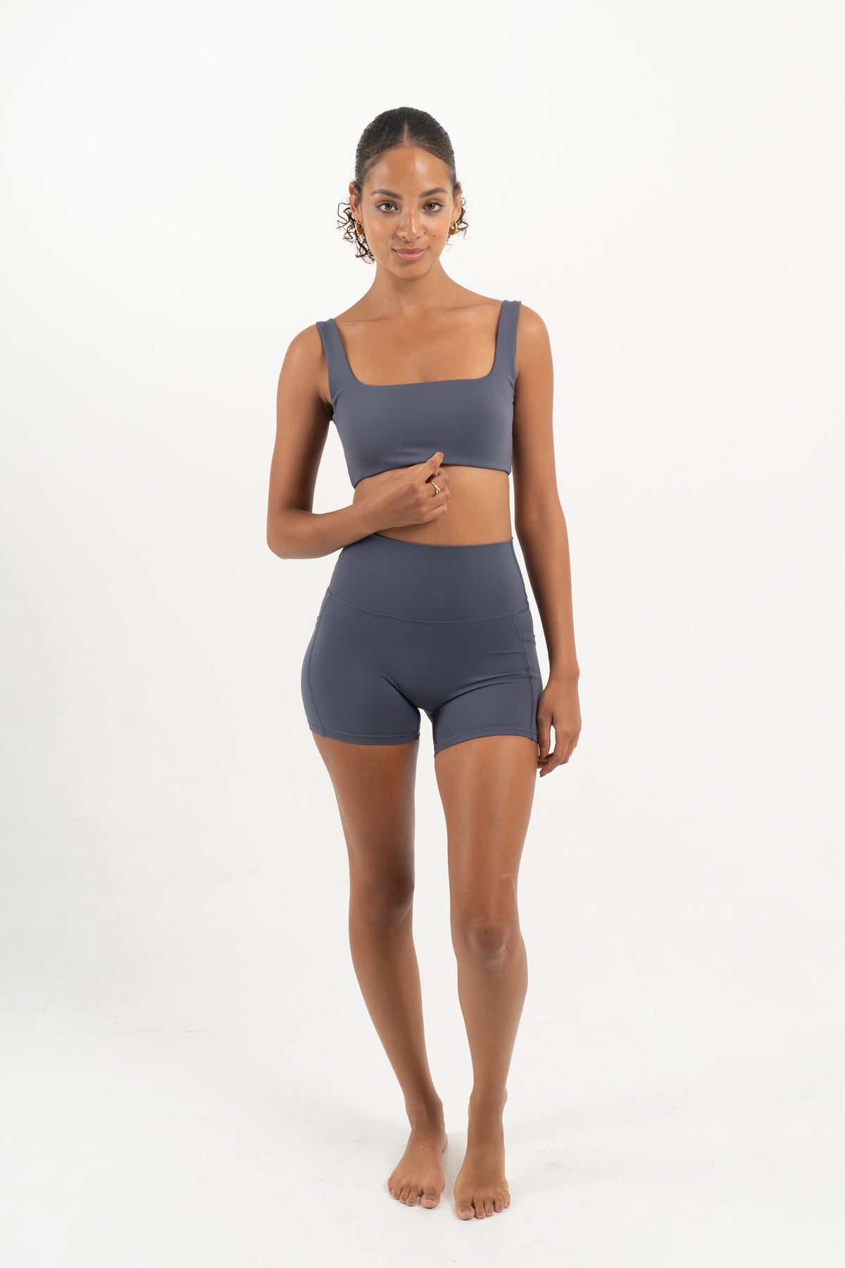 YR Mia Booty Short Smoked ash Women's sports shorts at Bali Indonesia
