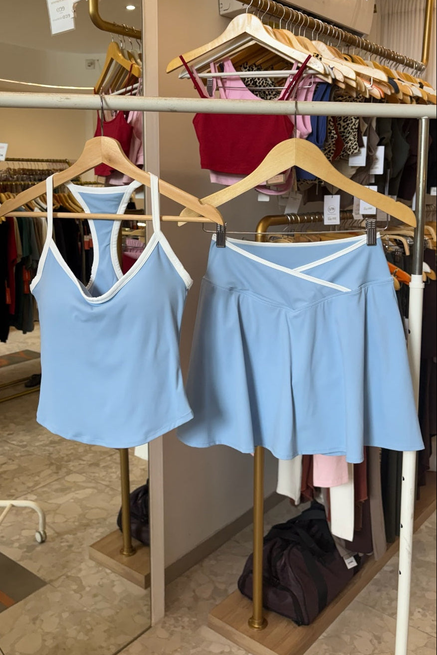 YR Tennis Tank Set Blue Padel and Golf set at Yoga Republik Bali Indonesia