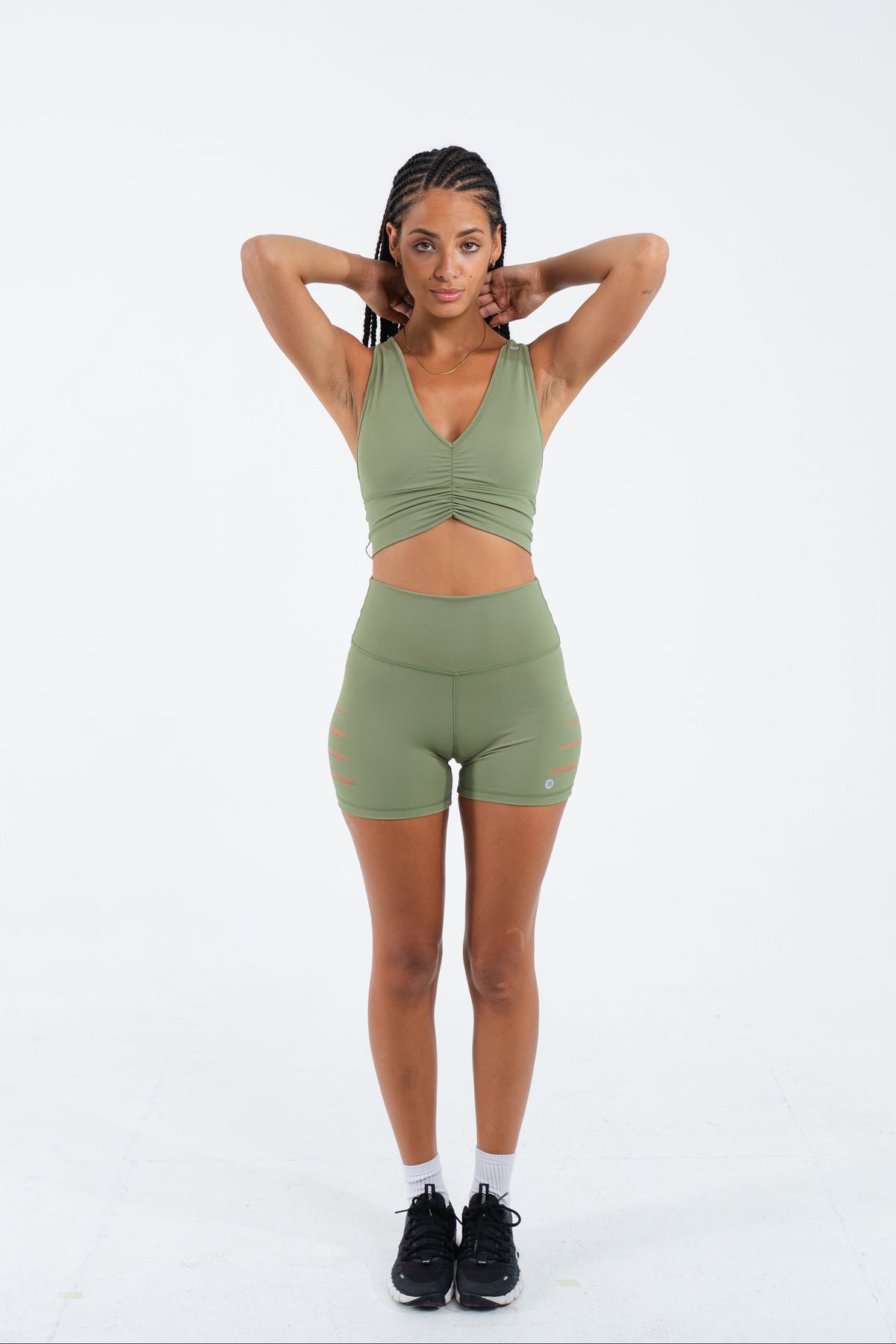 YR Unity Slit Short Olive Green Women's biker shorts Bali Indonesia
