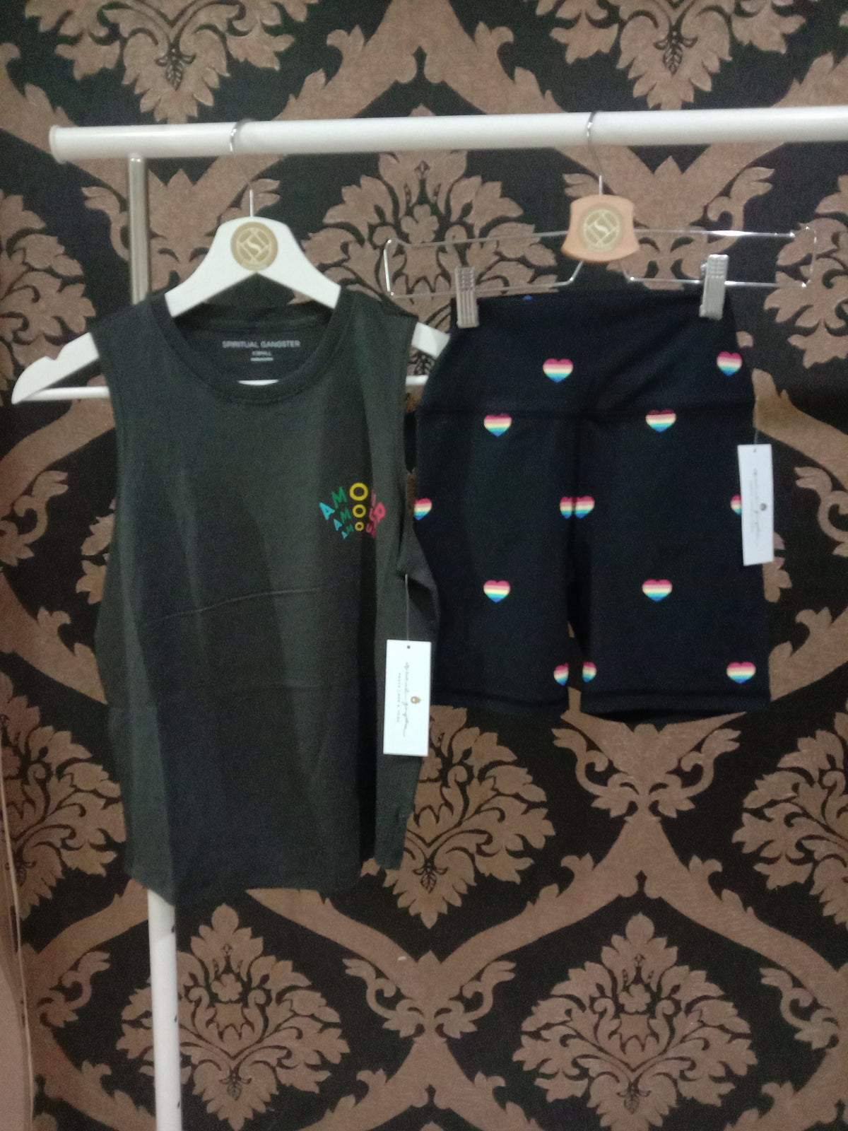 Spiritual Gangster Intent High-Waist Biker Short - Summer Heart Print