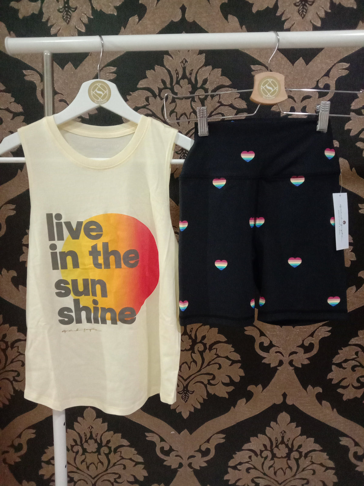 Spiritual Gangster Intent High-Waist Biker Short - Summer Heart Print