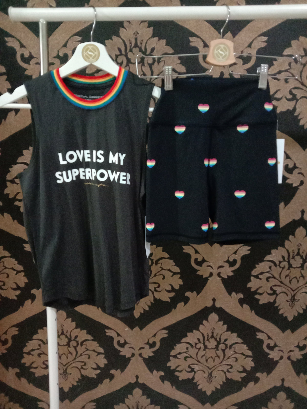 Spiritual Gangster Intent High-Waist Biker Short - Summer Heart Print