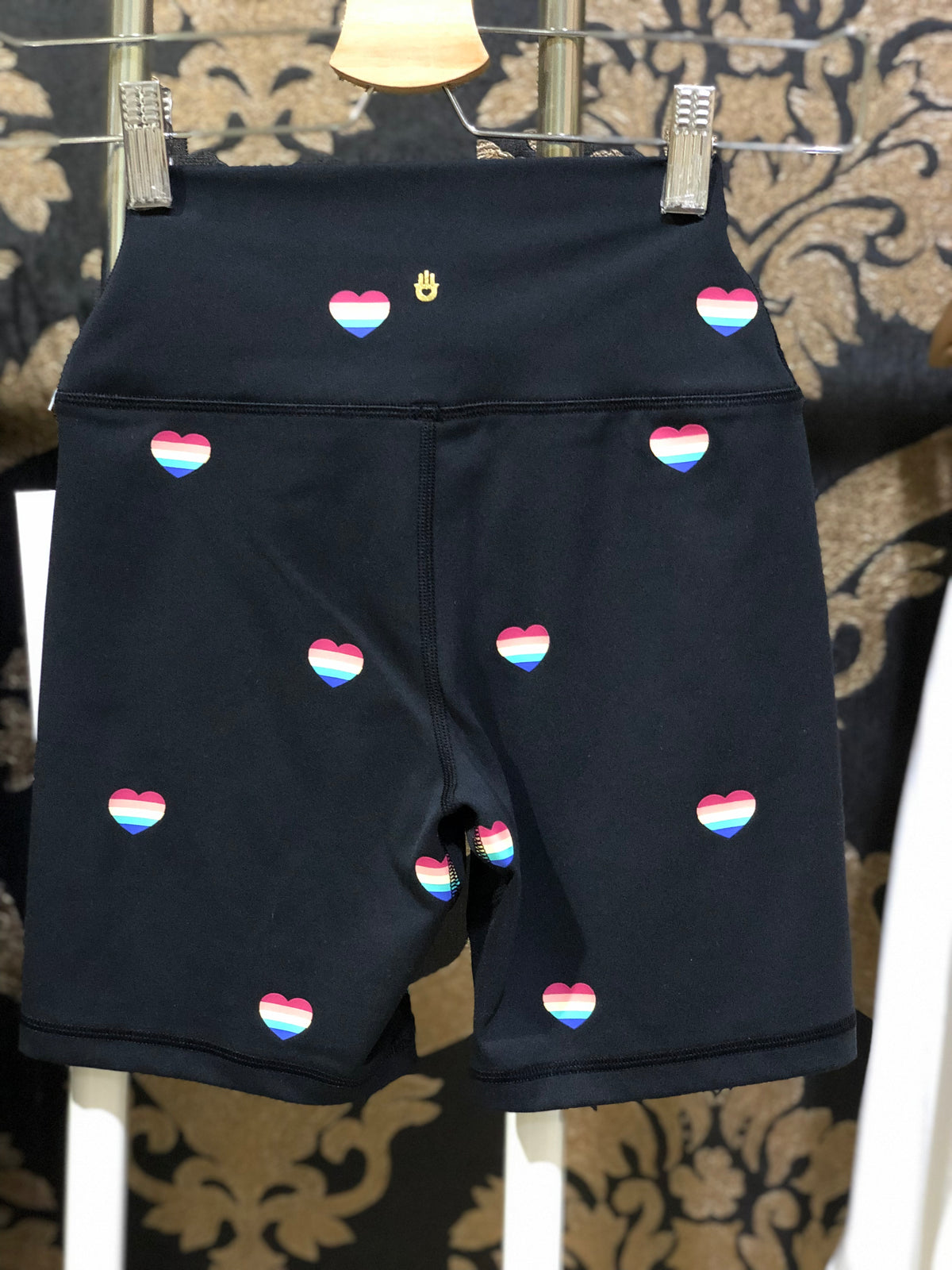 Spiritual Gangster Intent High-Waist Biker Short - Summer Heart Print