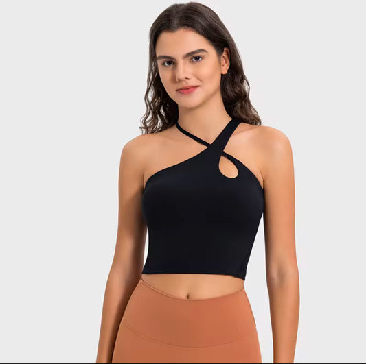 YR Henny Cross Bra Top - Black