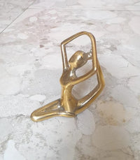 YR Bys handmade gold brass Seated Backband One Leg yoga pose decor statue at Yoga Republik Bali Indonesia