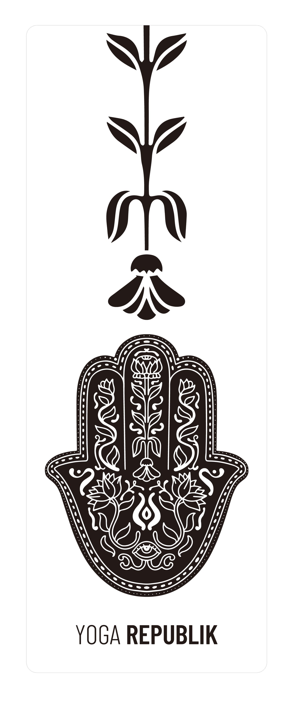 YR Travel Mat 1.5mm PU Rubber - Full Hamsa Hand