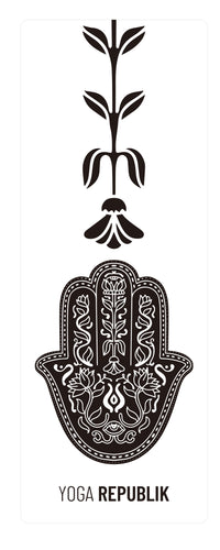 YR Travel Mat 1.5mm PU Rubber Full Hamsa Hand design at Yoga Republik Bali