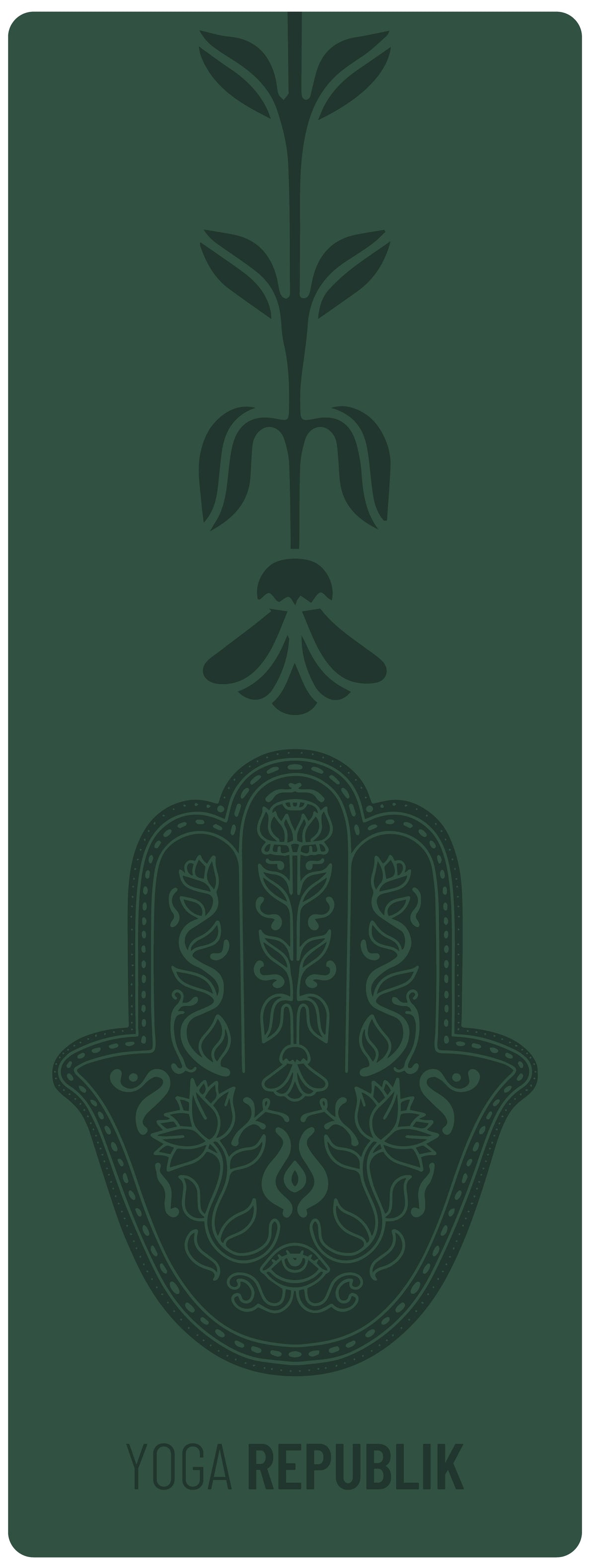 YR Travel Mat 1.5mm PU Rubber - Full Hamsa Hand