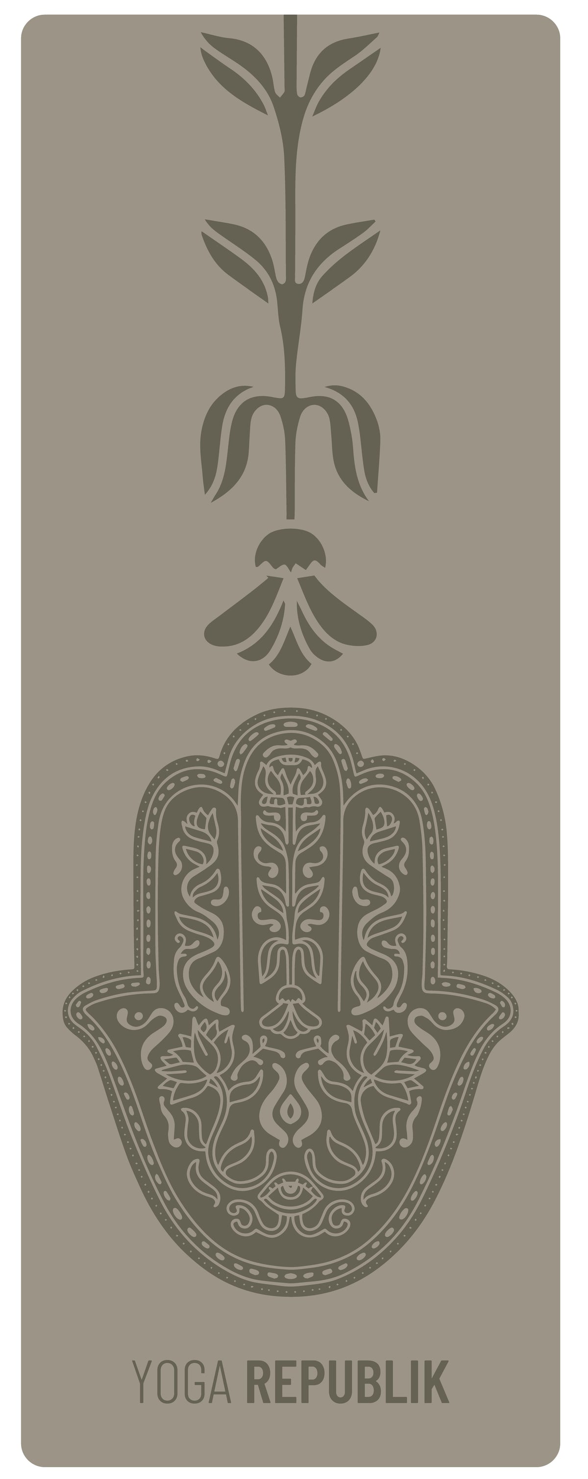 YR Travel Mat 1.5mm PU Rubber - Full Hamsa Hand