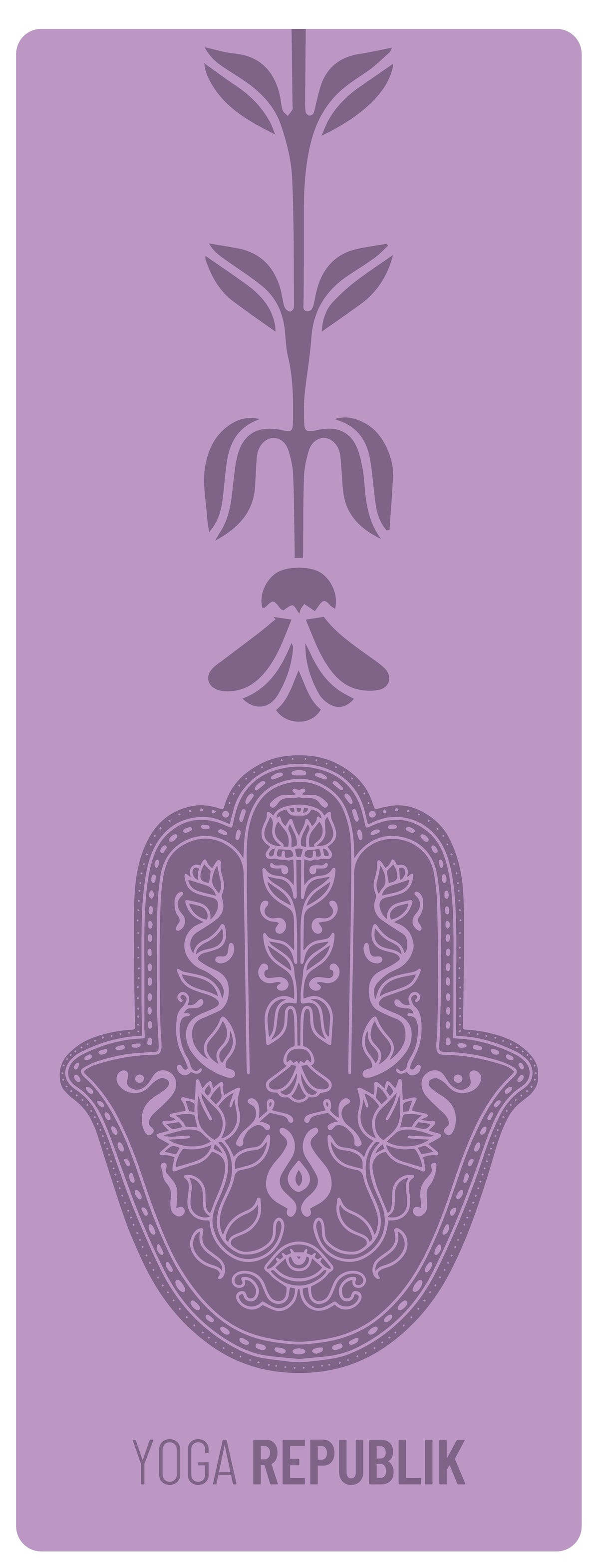 YR Travel Mat 1.5mm PU Rubber - Full Hamsa Hand