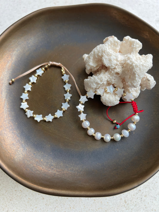 See No Evil Star Freshwater Pearl Bracelets by Yoga Republik