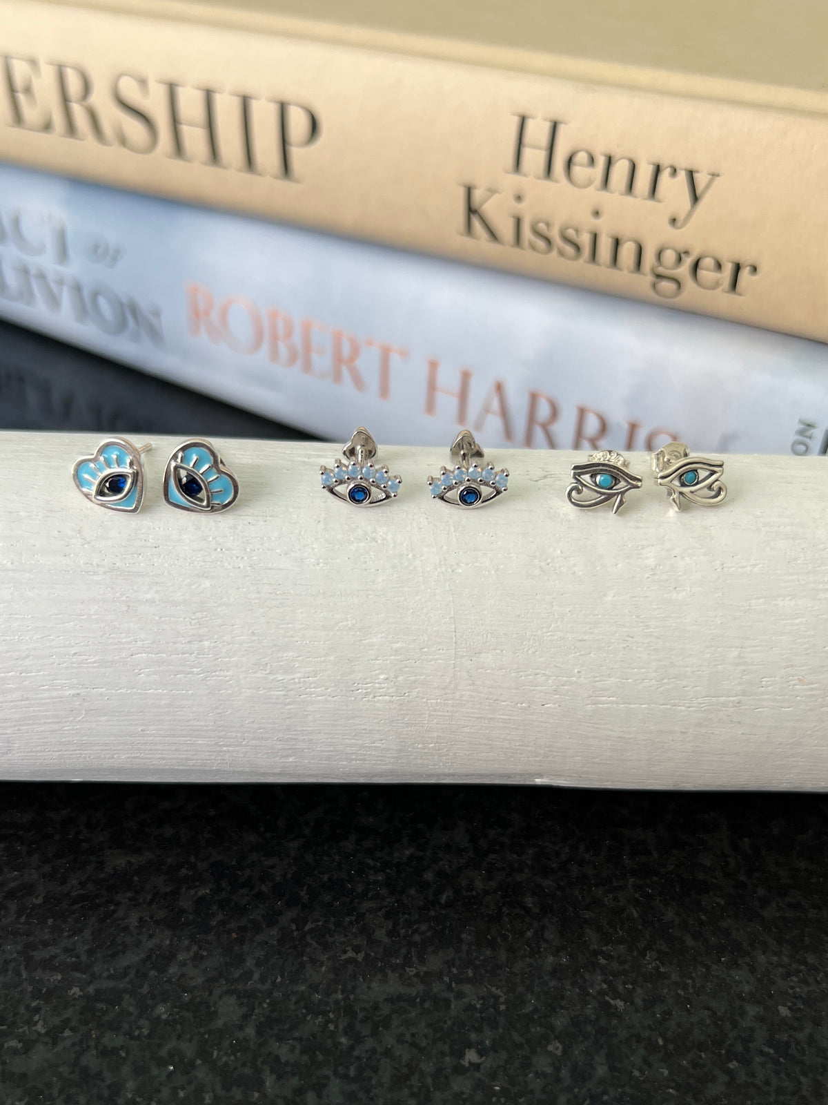 See No Evil Horus Eye stud earrings spiritual jewelry at Yoga Republik Canggu Bali
