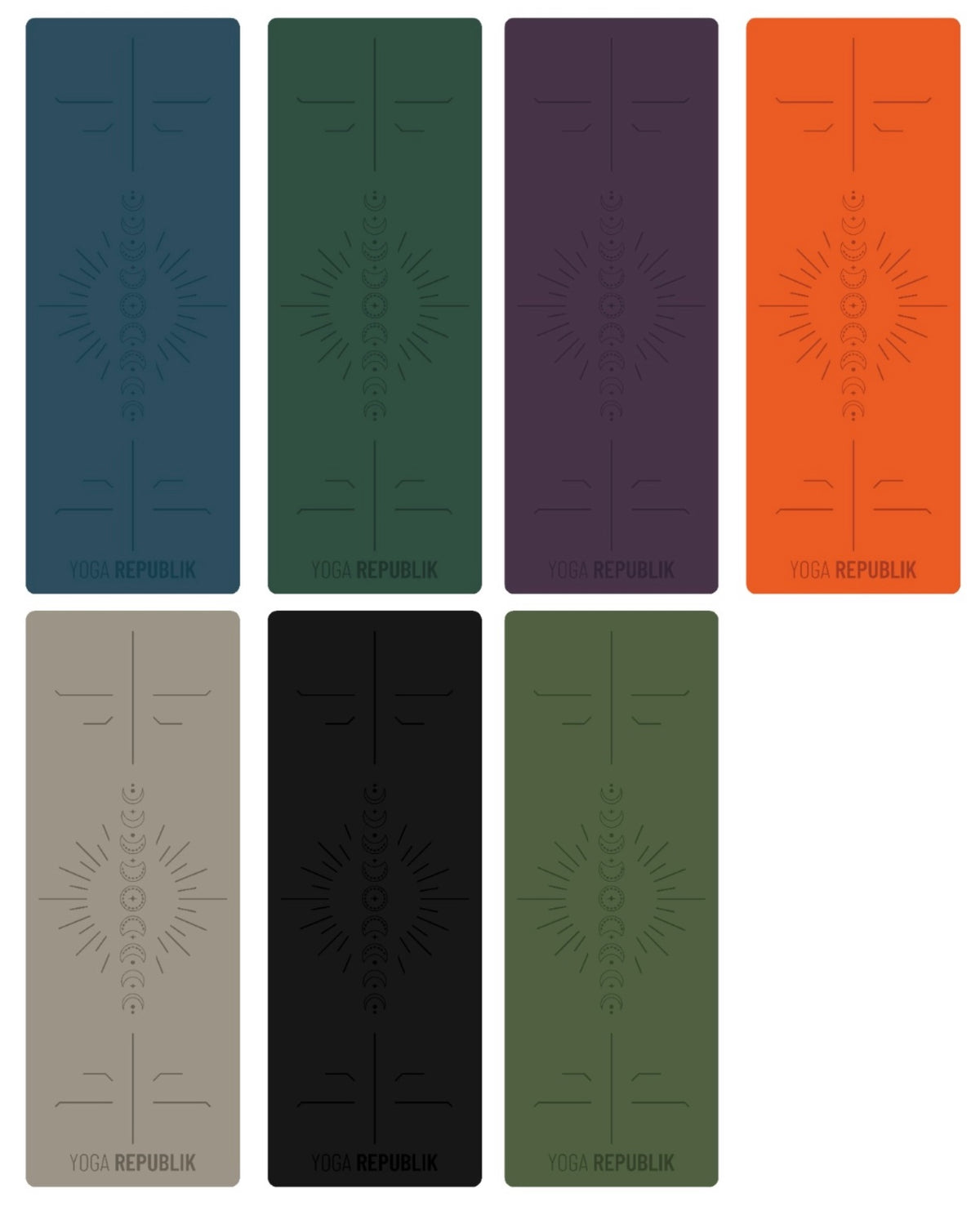 YR Mat 5mm PU Rubber Moon Cycle design Matras yoga natural rubber at Yoga Republik Bali Indonesia