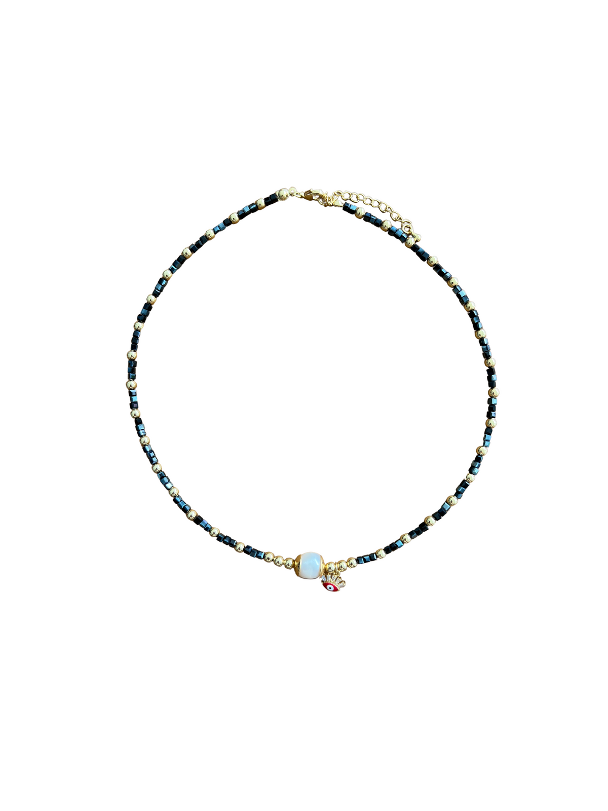 See No Evil Cube Crystal Choker spiritual necklace at Yoga Republik Canggu Bali